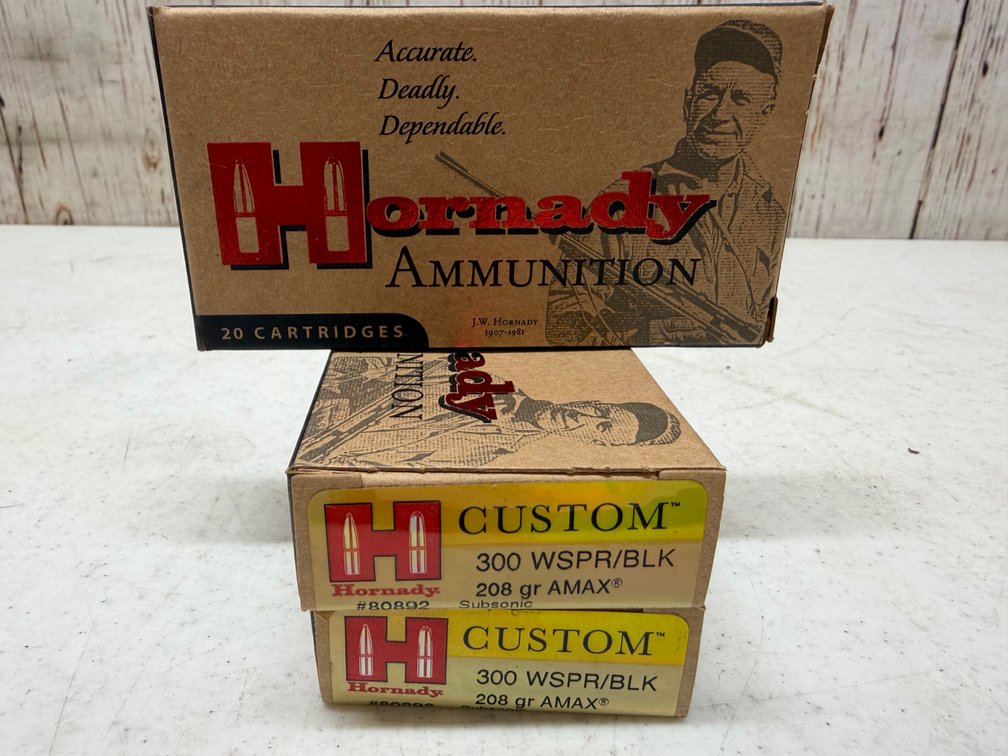 (3)  Hornady 20rd. 300 WSPR/BLK 208gr AMAX