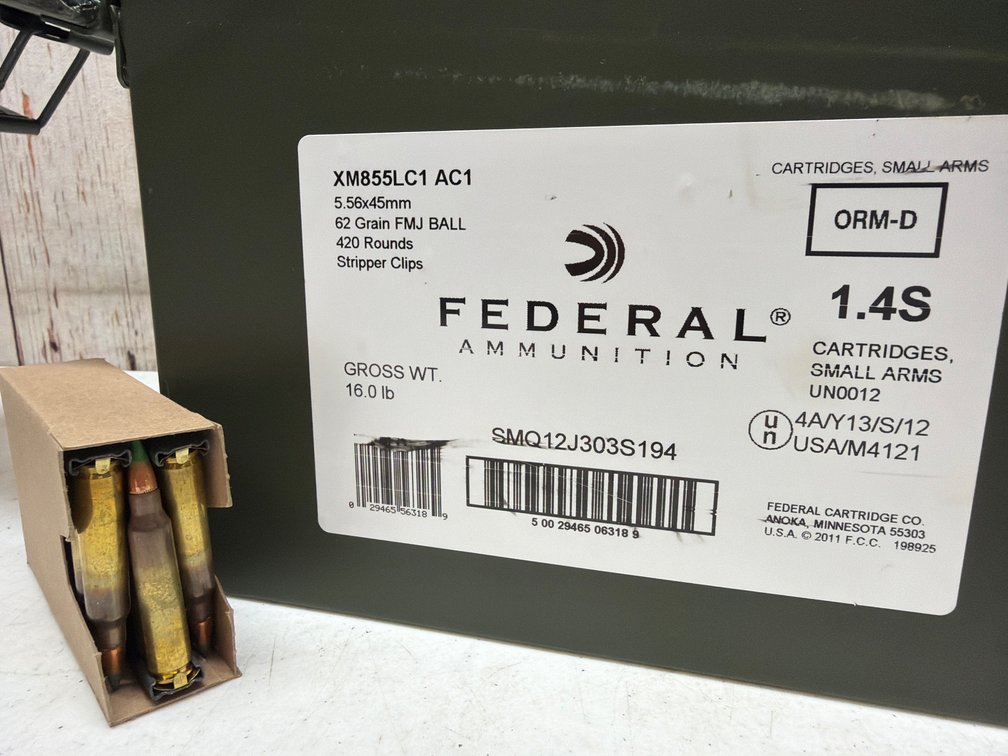 Federal 5.56 zipper clip in can 62gr