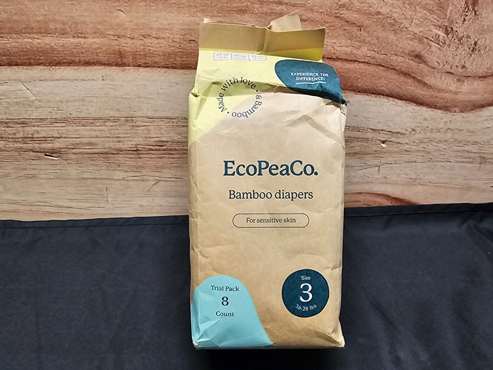 Size 3 EcoPeaCo. Bamboo Diapers 8 Count