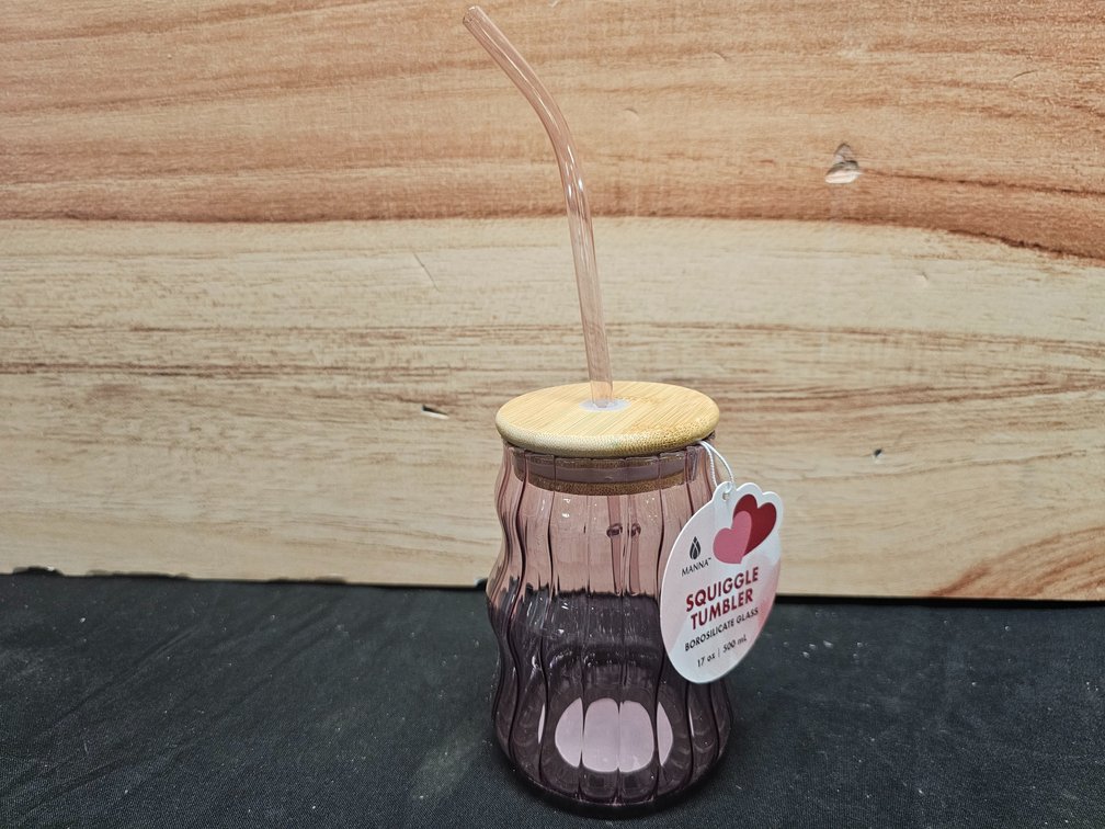 17oz Glass Squiggle Tumbler