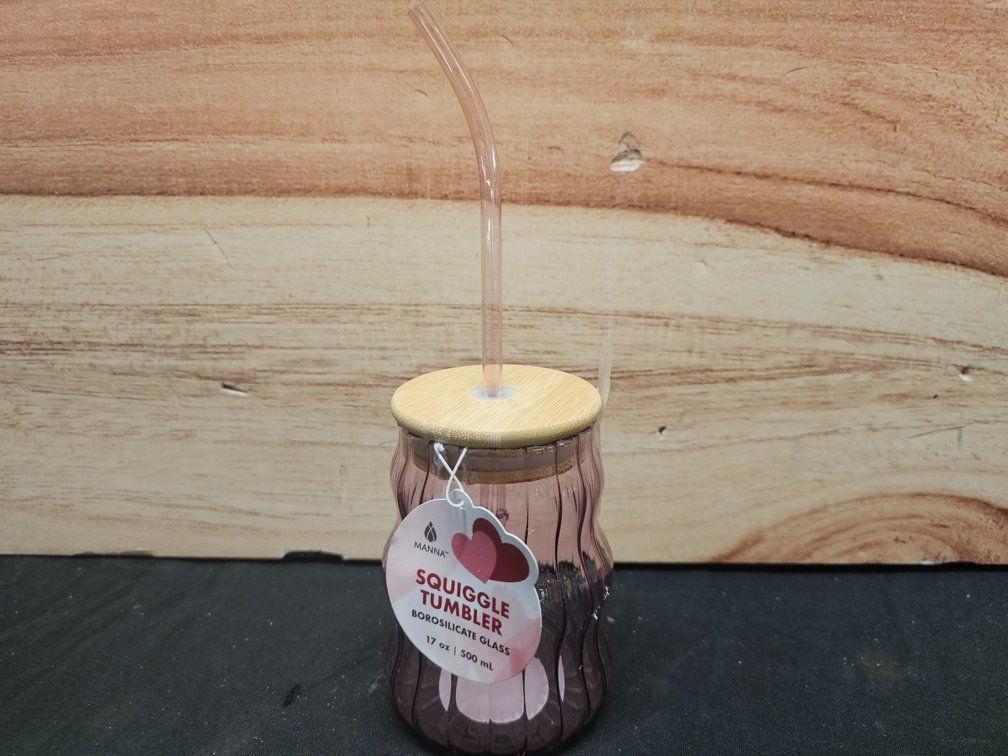 17oz Glass Squiggle Tumbler 
