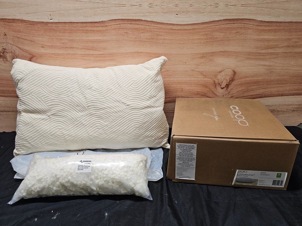 Coop Sleep Goods Adjustable Latex Pillow & Comphy by Coop SoftSpa Pillowcase Set White Queen Bundle