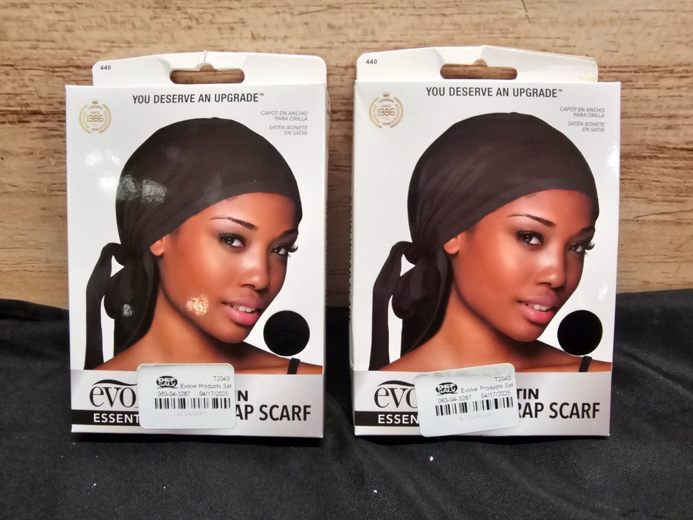 (2) Evolve Satin Wrap Scarf 