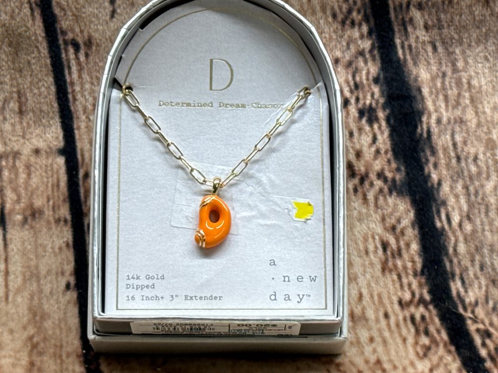 14k gold 16” letter “D” necklace 