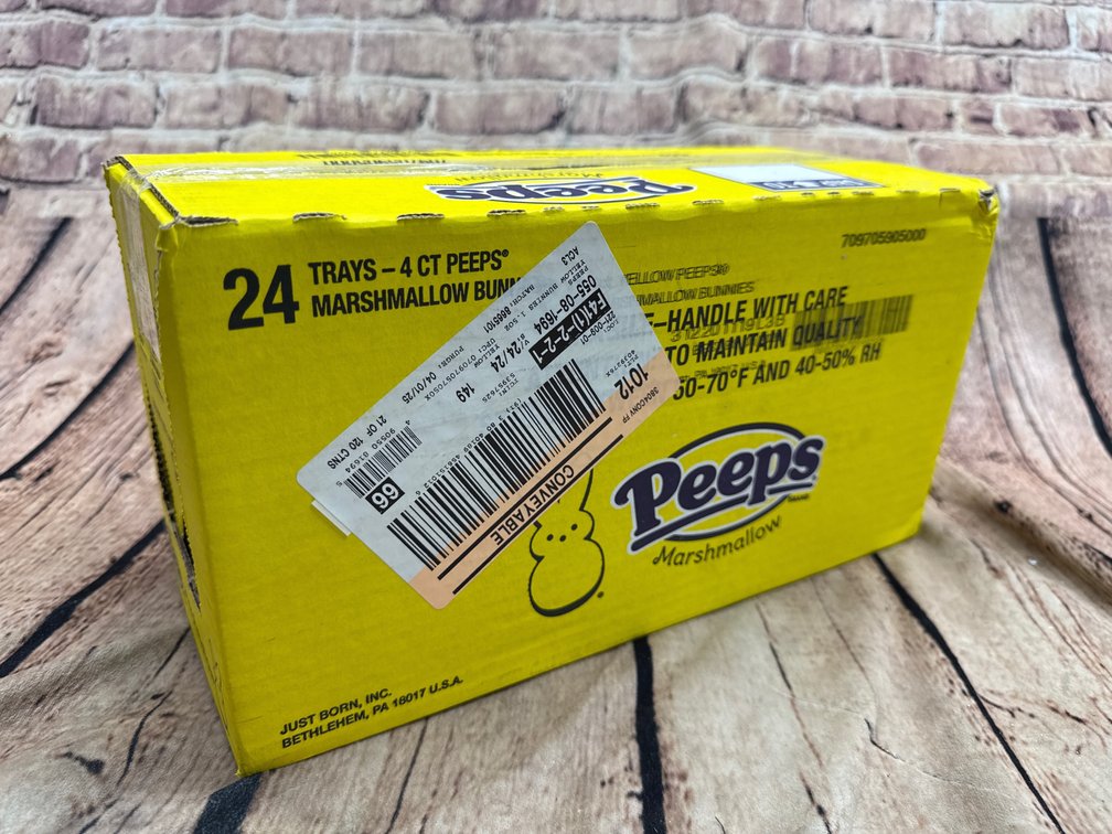 Case of 24-4 count trays of yellow peeps 