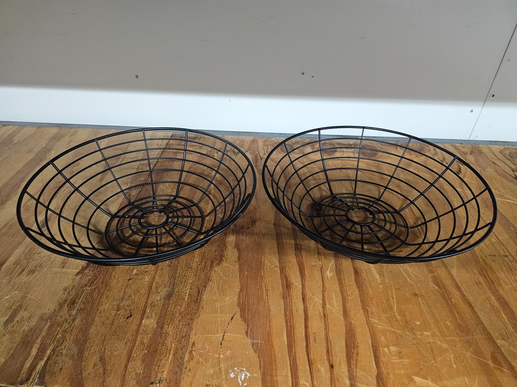 (2) 13 1/2in Dia. X 3 3/4in Tall Metal Basket 