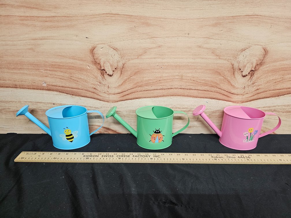 (3) Metal Watering Cans