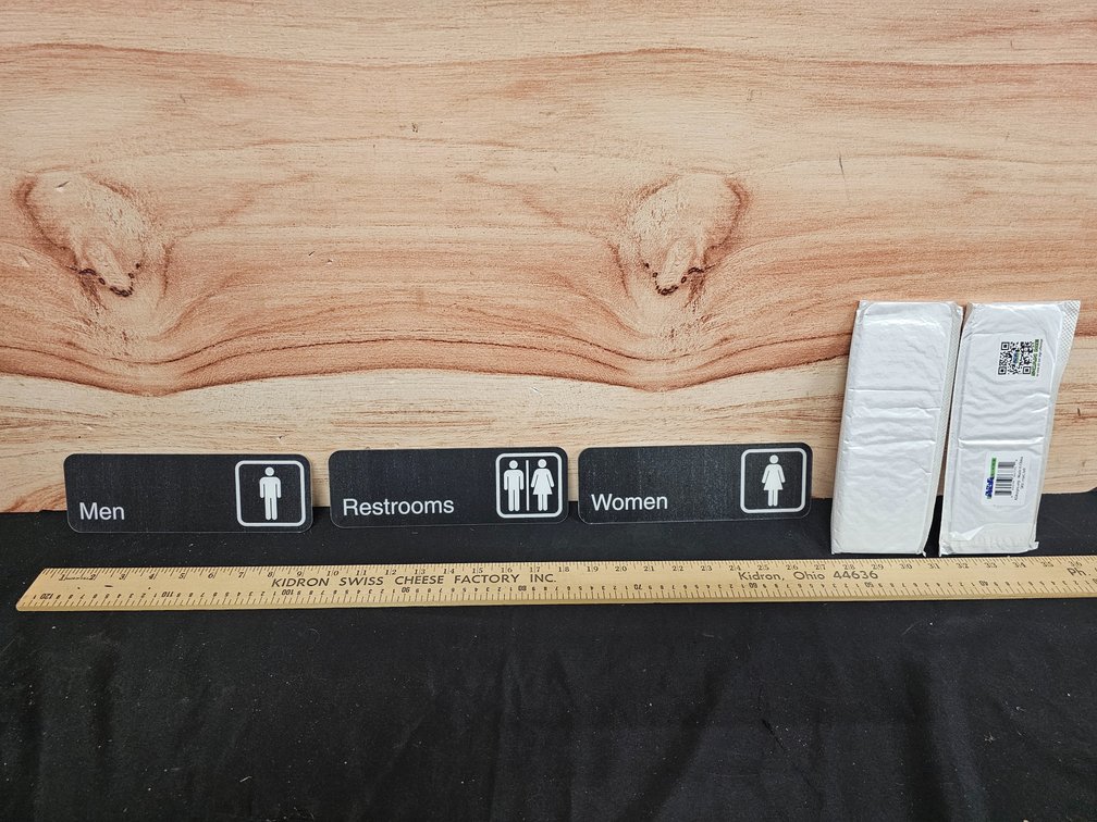 (3) 3pcs Restrooms 3M Signs 