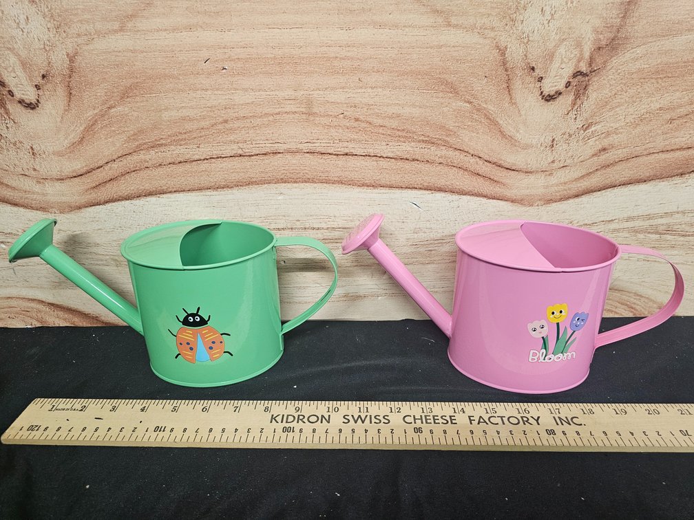 (2) Metal Watering Can