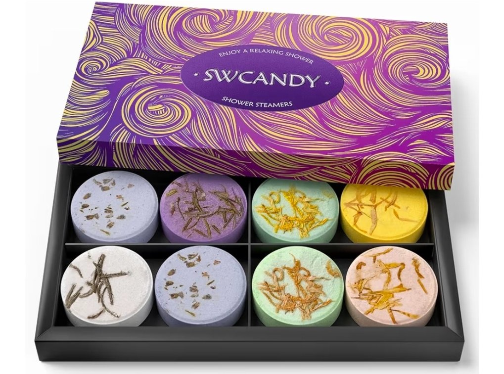 Shower Steamers Aromatherapy Birthday Gifts for Women - SWCANDY 8 Pcs Stocking Stuffers White Elephant Gifts for Adults Mom Men Teen Self Care with Natural Essential Oils Relaxation Home SPA Christmas