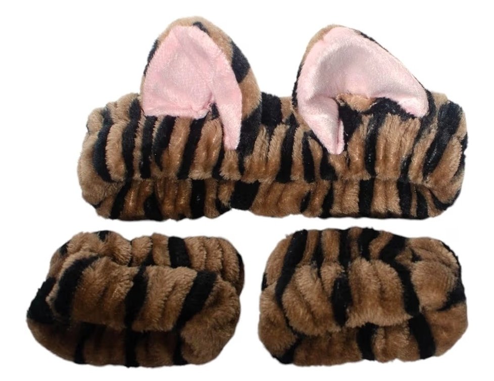 3pc Cat Ears Spa Headband Set One Size Fits All 