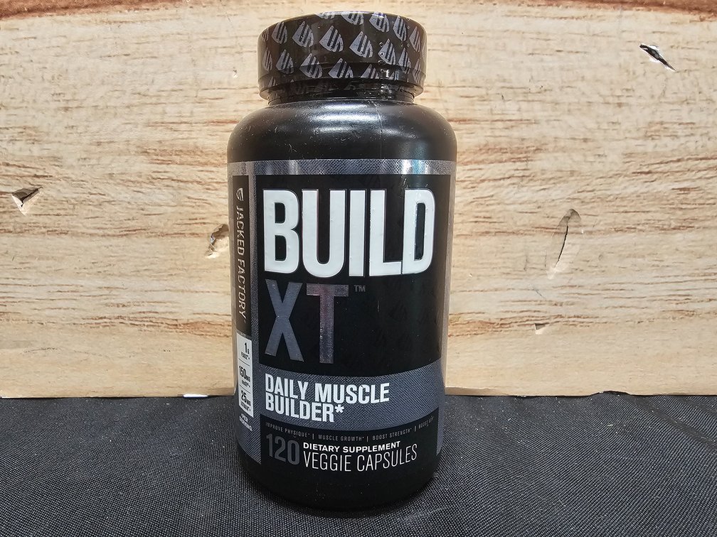 Jacked Factory Build-XT Daily Muscle Builder & Performance Enhancer - Muscle Building Supplement for Muscular Strength & Growth | Trademarked Ingredients Peak02, ElevATP, & Astragin - 120 Veggie Pills