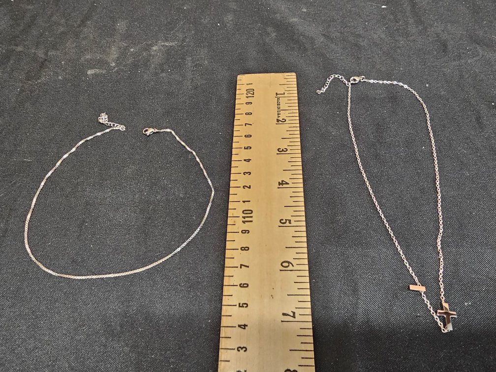 Silver Cross & Chain Necklace 
