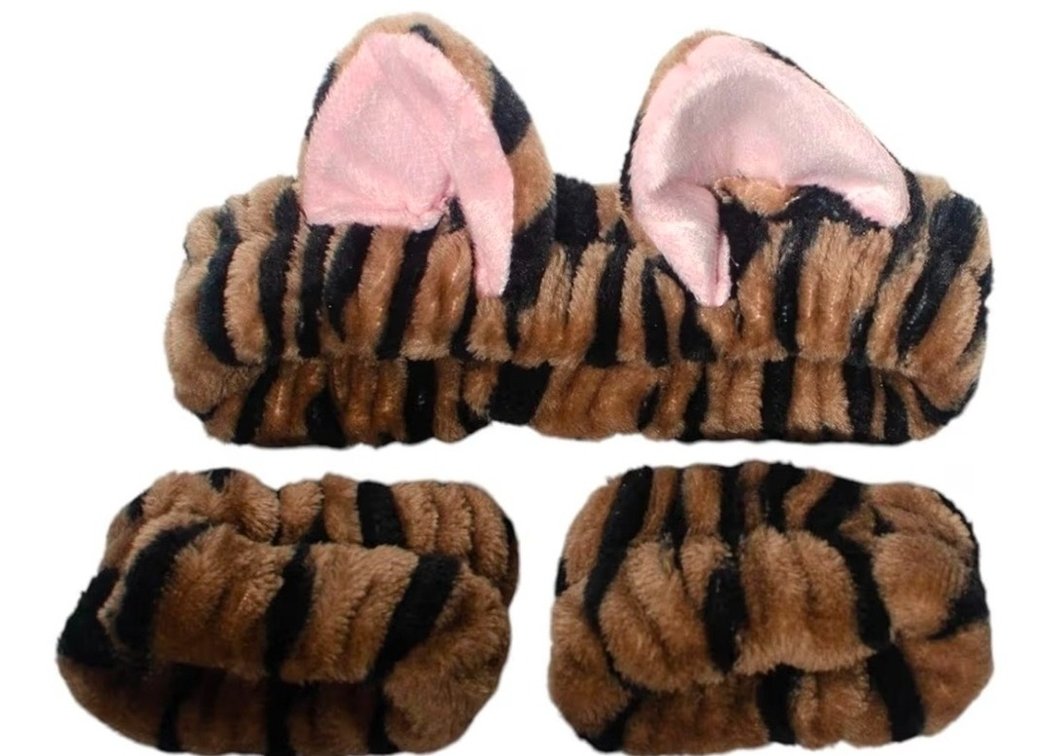3pc Cat Ears Spa Headband Set One Size Fits All