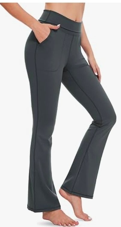 Women's M MAGCOMSEN Leggings for Women Flare Yoga Pants Foldover High Waisted Tummy Control Pants with