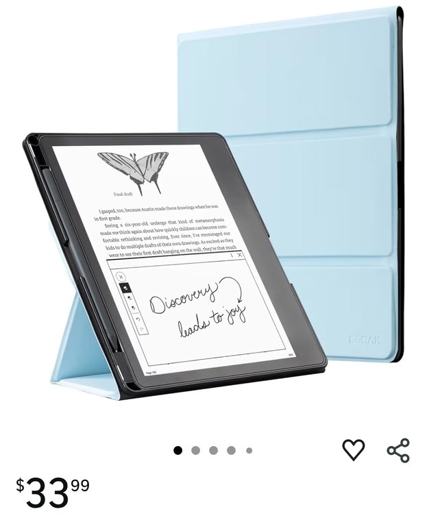 New  CoBak Case for Tablet Reader - All New PU Leather Cover with Auto Sleep Wake Feature for Tablet Reader 10.2" 2022 & 2024 Released with Pen Holder (not Compatible with Remarkable),Sky Blue