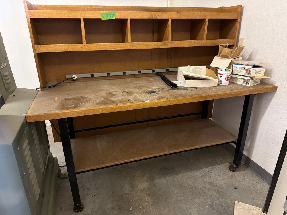 72"x30" wood top steel work station w/castors