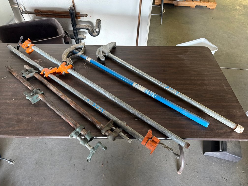 conduit benders, wood pipe clamps
