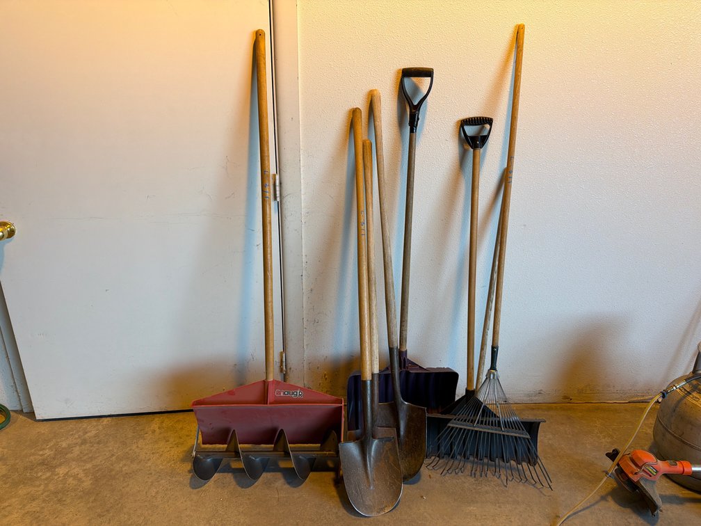 shovels and rakes