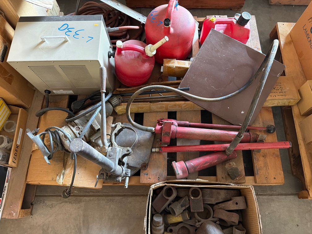 ½" drill press, porta power, fuel cans