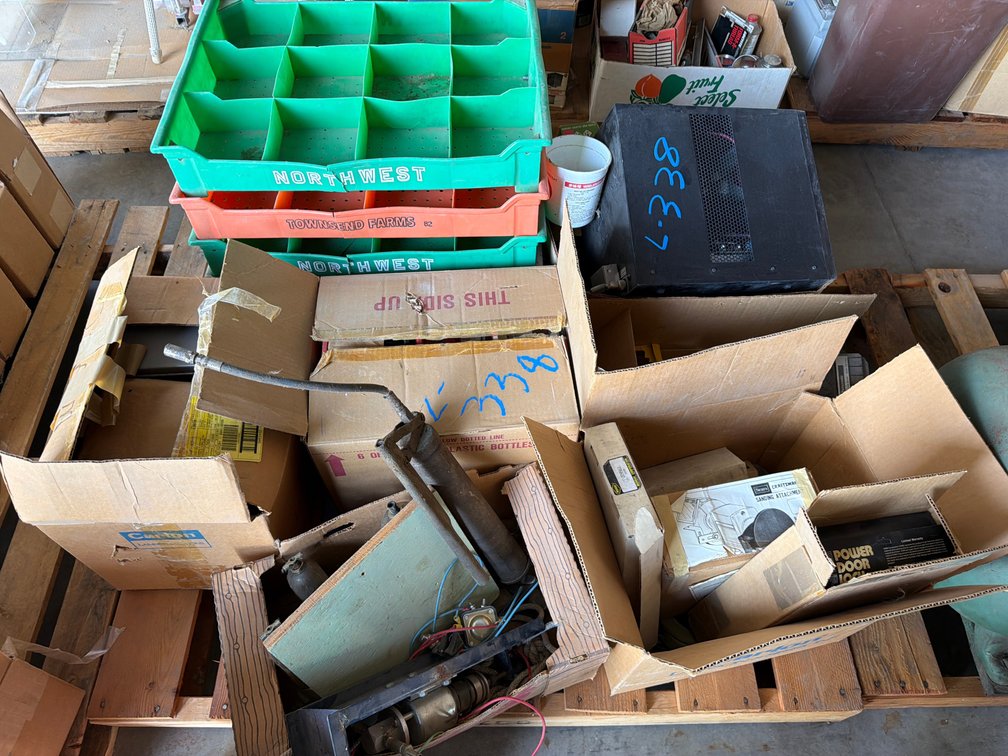 parts bins, hardware and shop supplies
