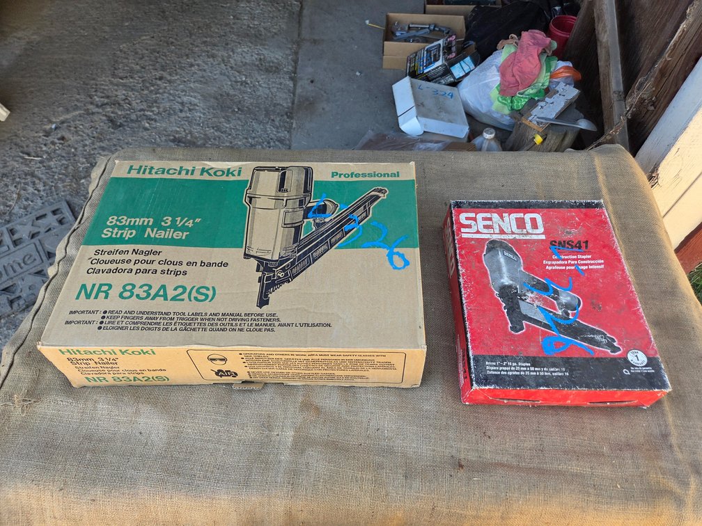 Senco air nail gun, Hitachi air nail gun