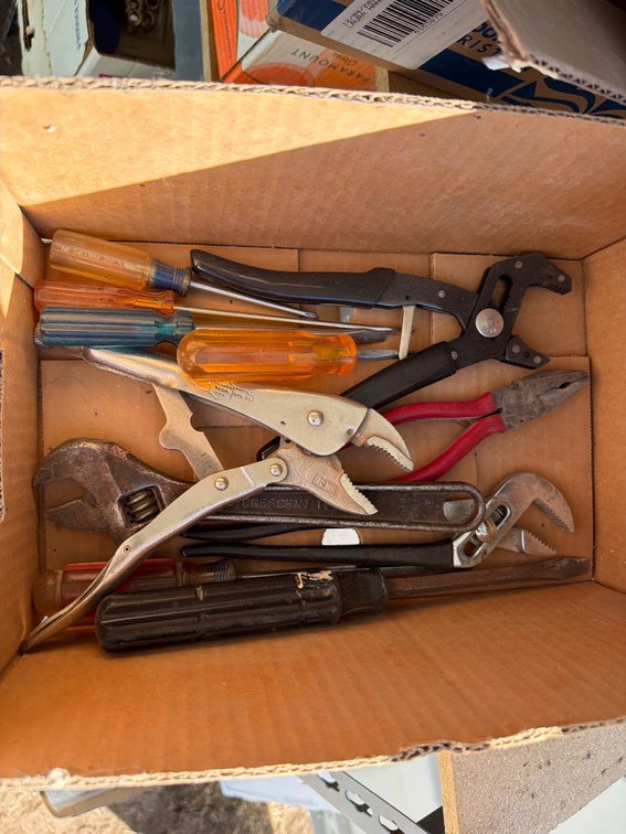 pliars, screw drivers