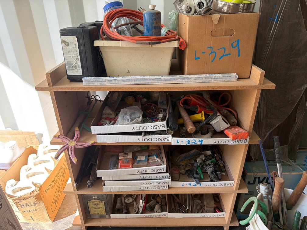 wood shelving, w/stock