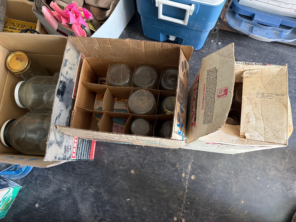 canning jars, quart, pint, gallon