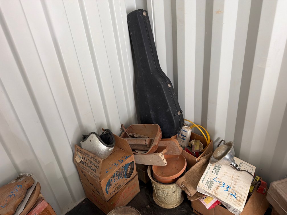 guitar hard case, clay pigeons, household