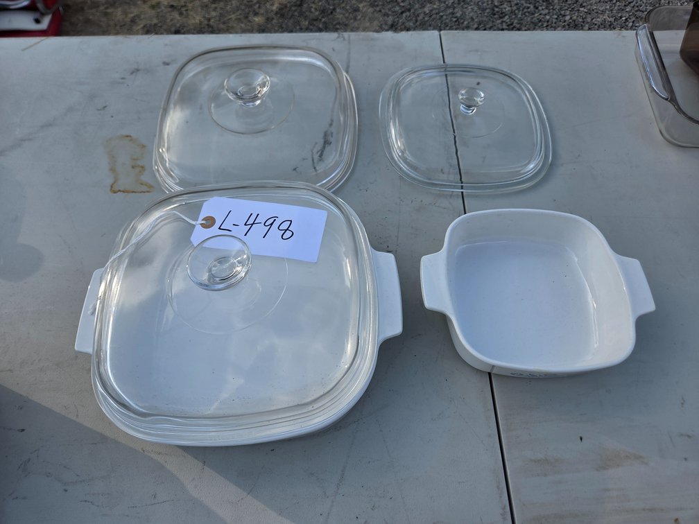 Corning Ware casserole dishes