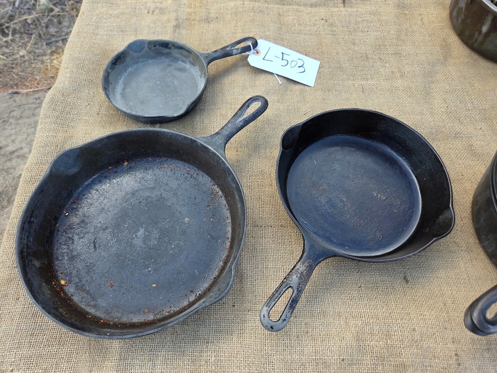 Griswold 8,6,3, cast iron skillets