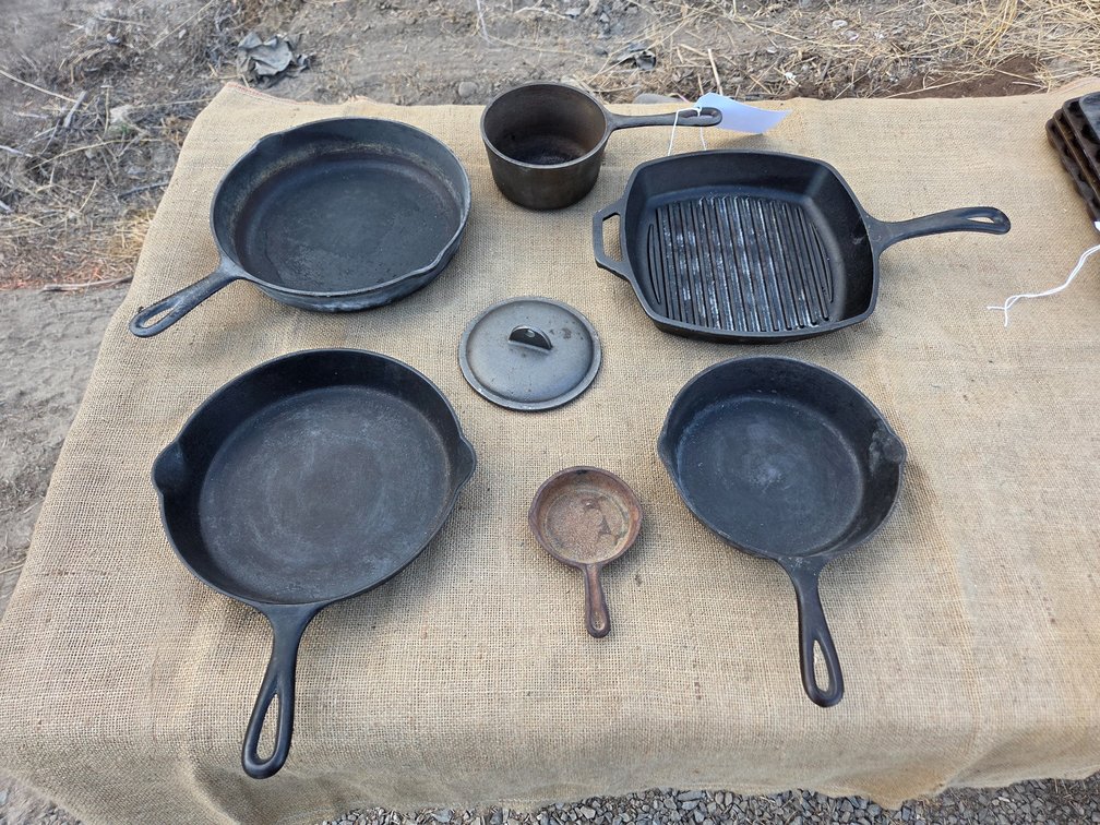 Lodge and USade cast iron skillets