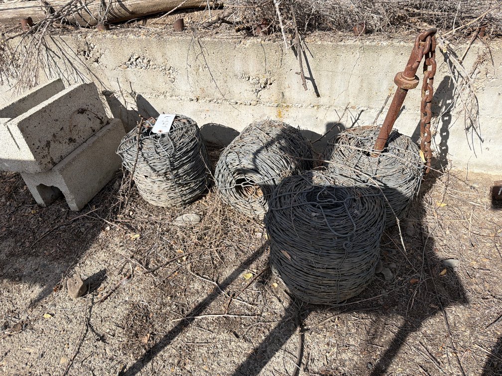 4 new rolls barbed wire
