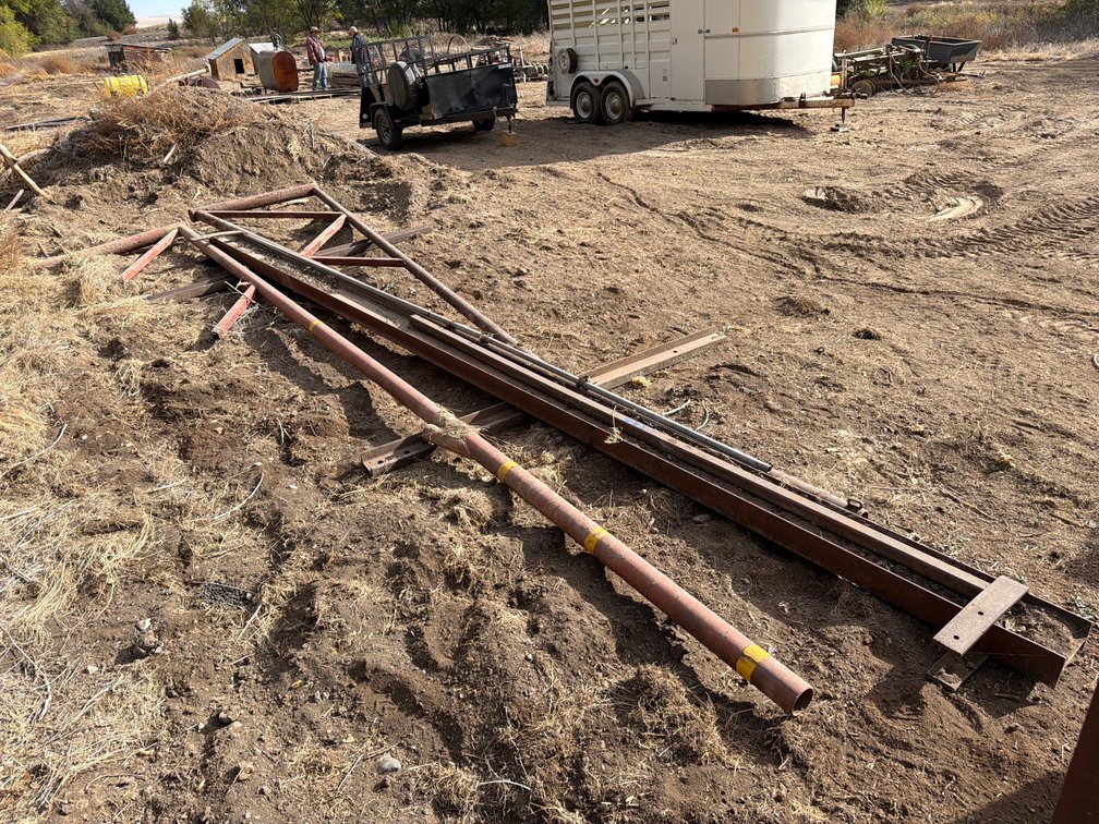 swinging road gates, RxR iron, 20'x8" I beam