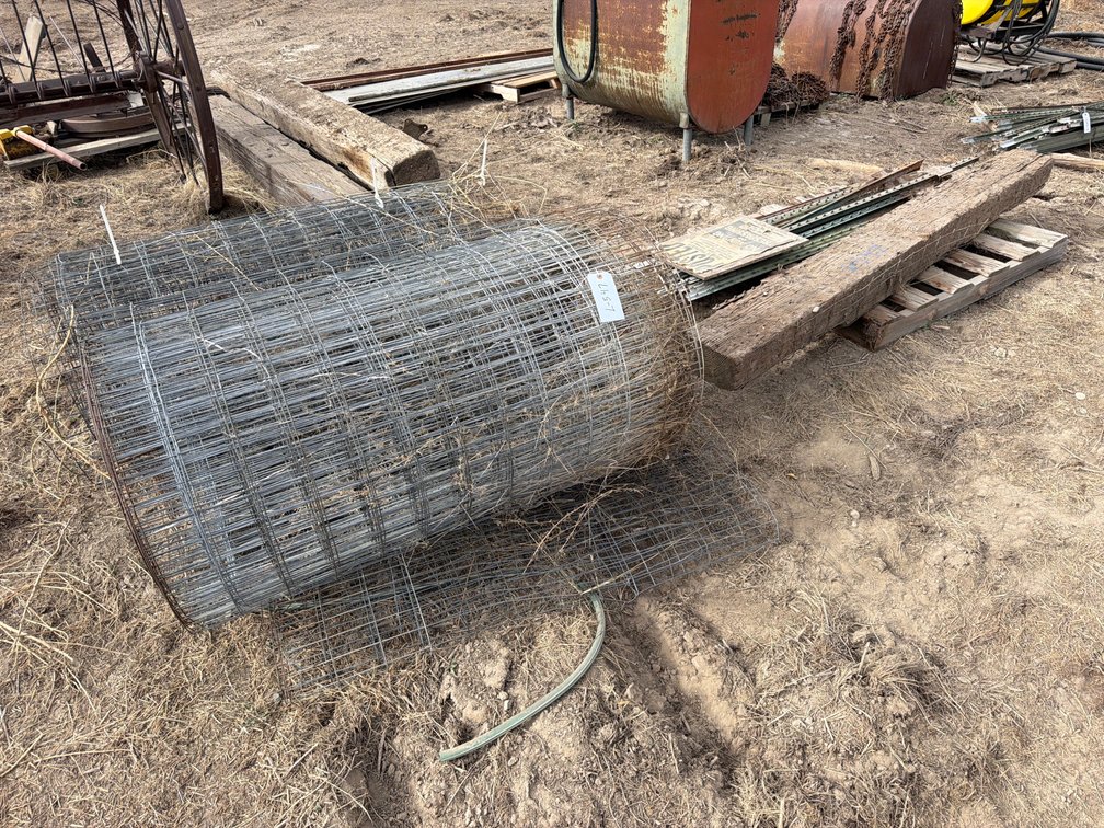 steel posts, wire net fence, RxR ties