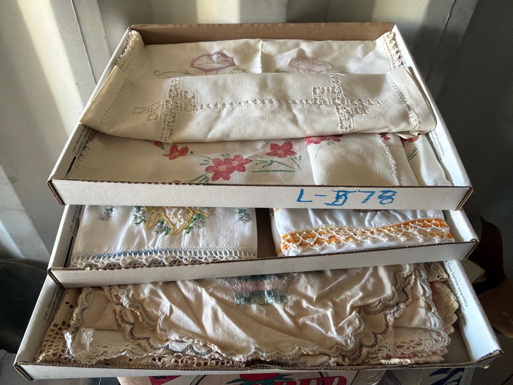 embroidered pillow cases, table runners