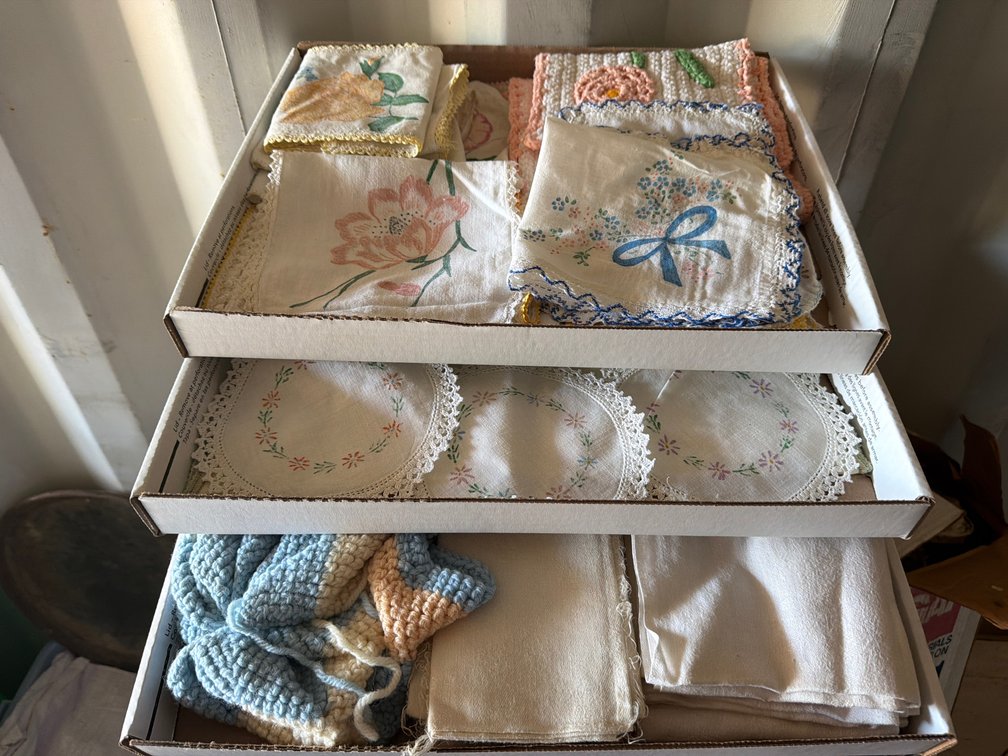 embroidered pillow cases, table runners