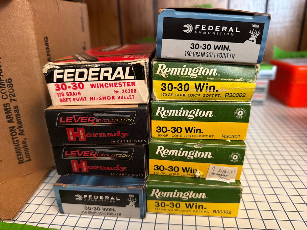 9 boxes 3030 ammo, and 1- partial