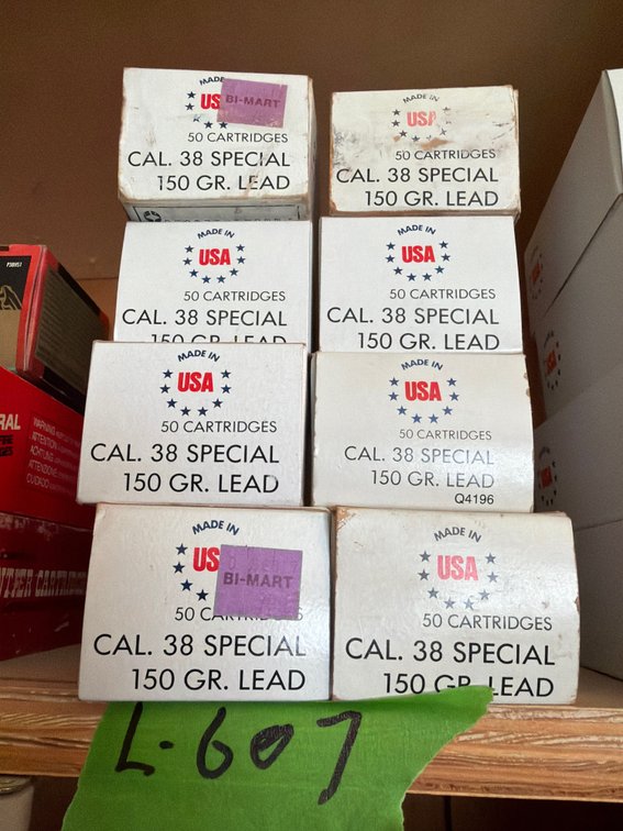 7 boxes 38 ammo and 1- partial