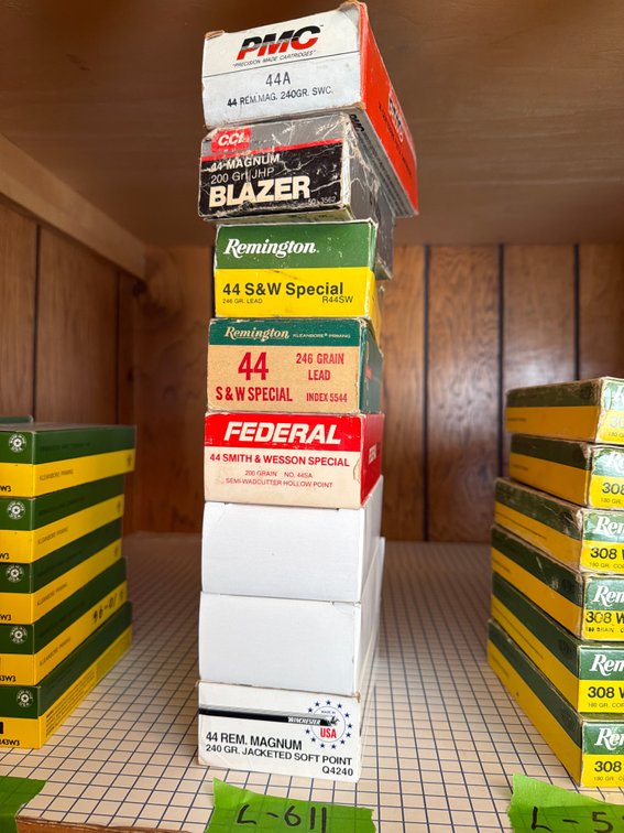 7 boxes 44 ammo, and 1- partial