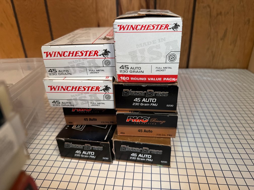8 boxes 45acp ammo