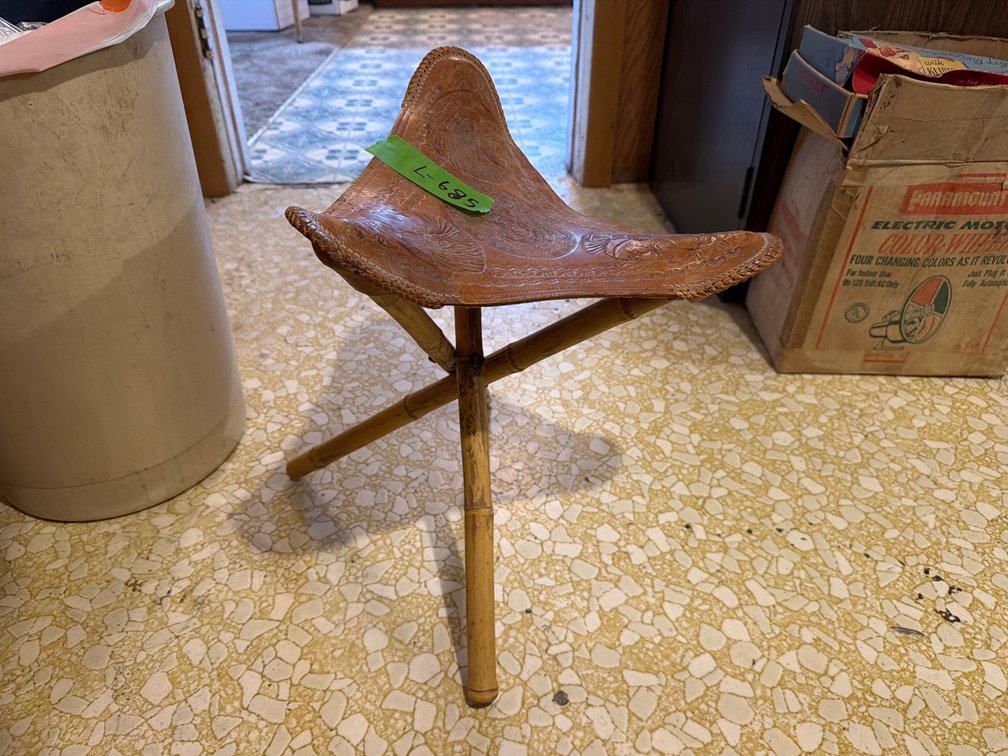 tooled leather stool