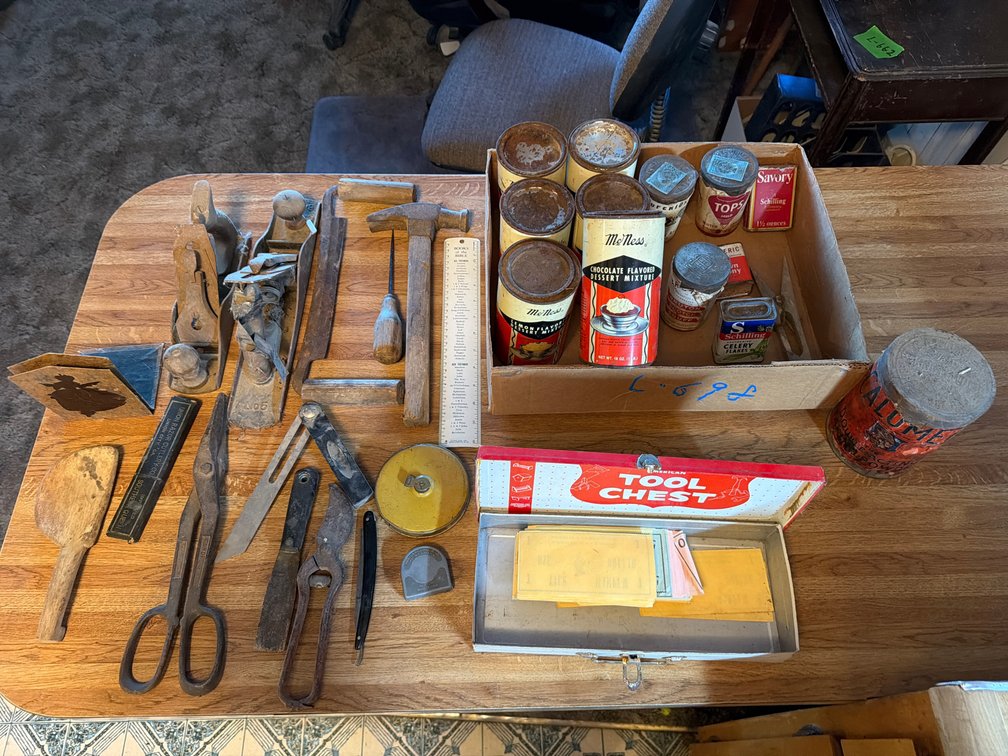carpenter tools, tins