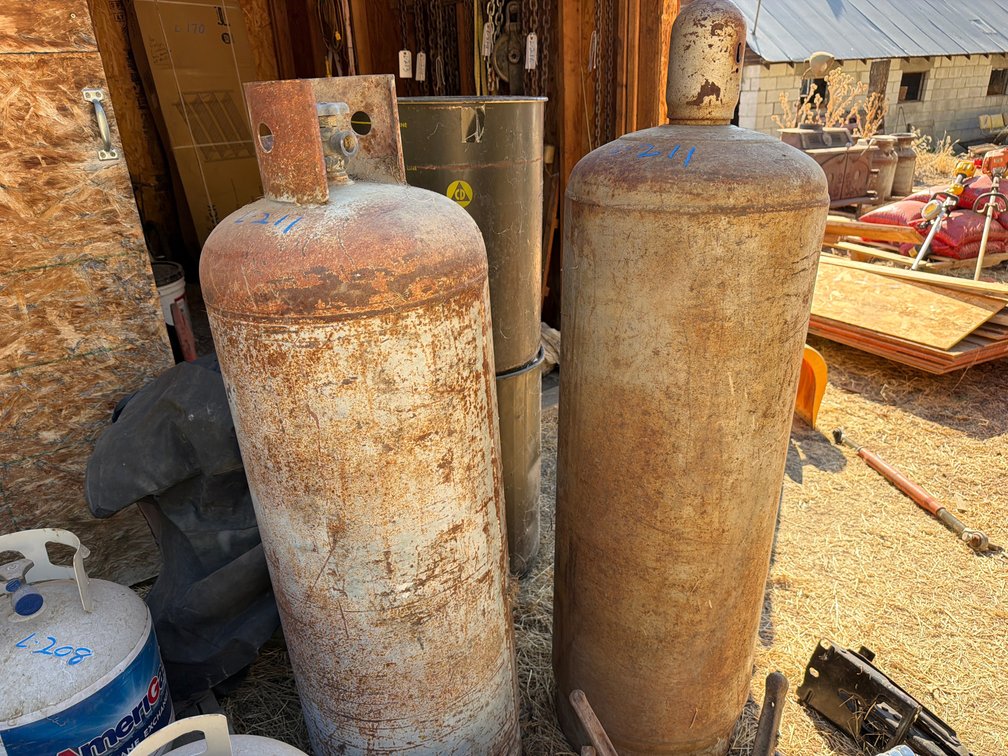 2- 20gal. propane tanks, fuel in 1