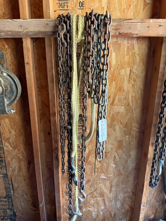 assorted chain and tow strap
