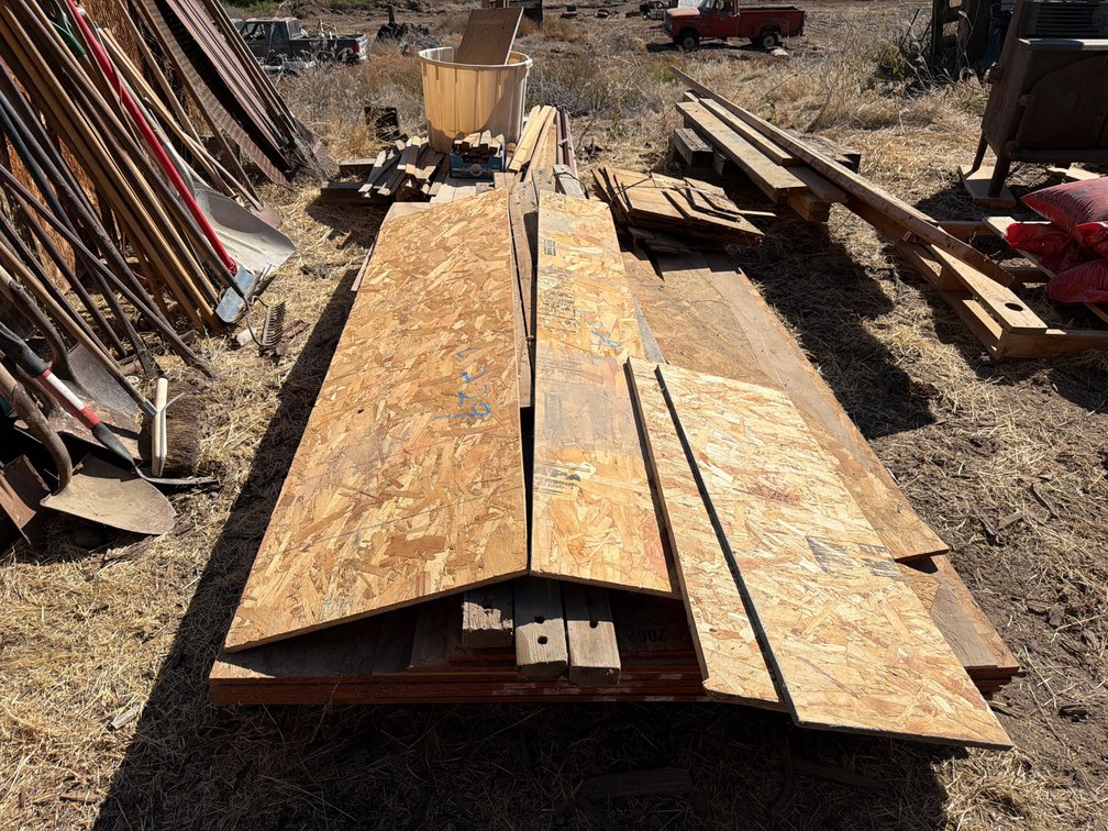 wafer board, 2x lumber, stakes
