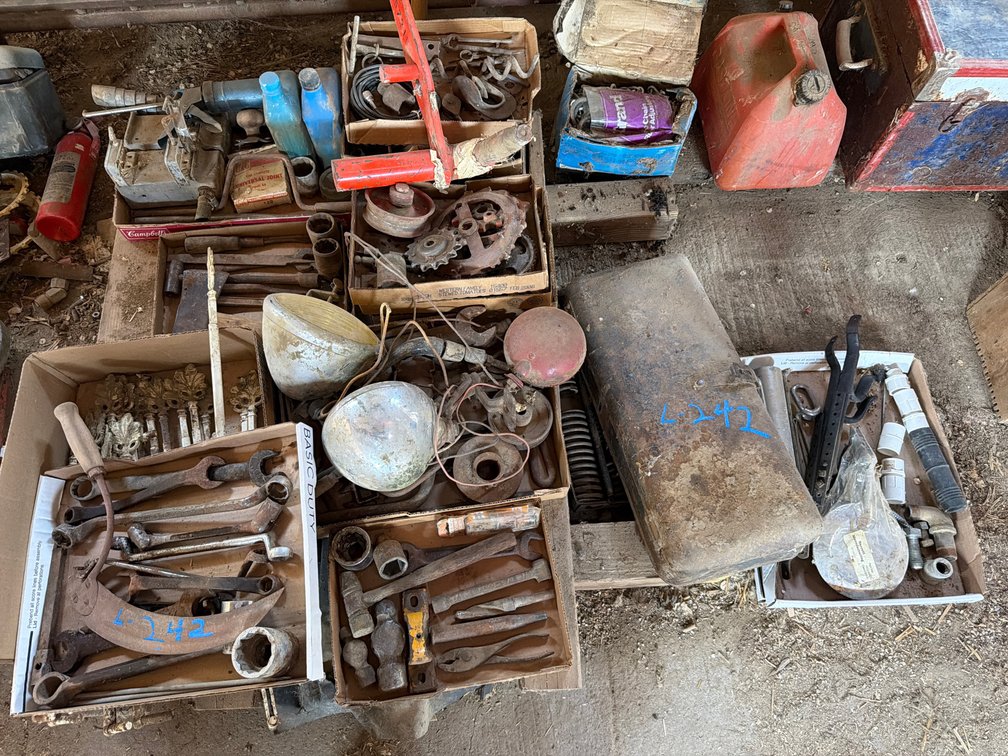 hand sythe, cultivator parts, tools