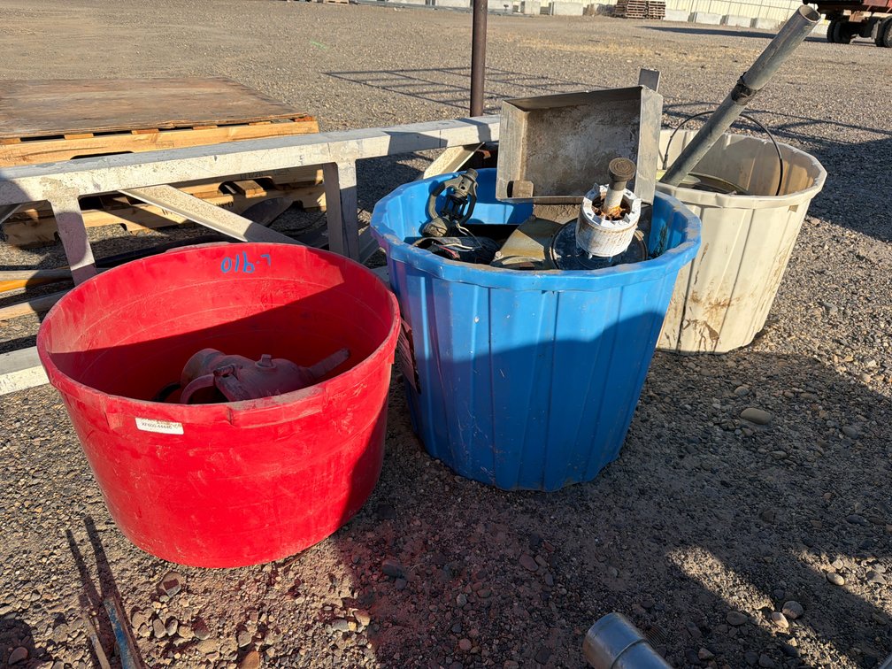 pivot gear boxes, drains, valve opener, clamps