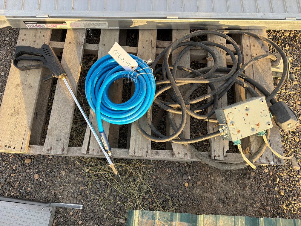 air hose w/glad hand, washer hand gun, ext cord